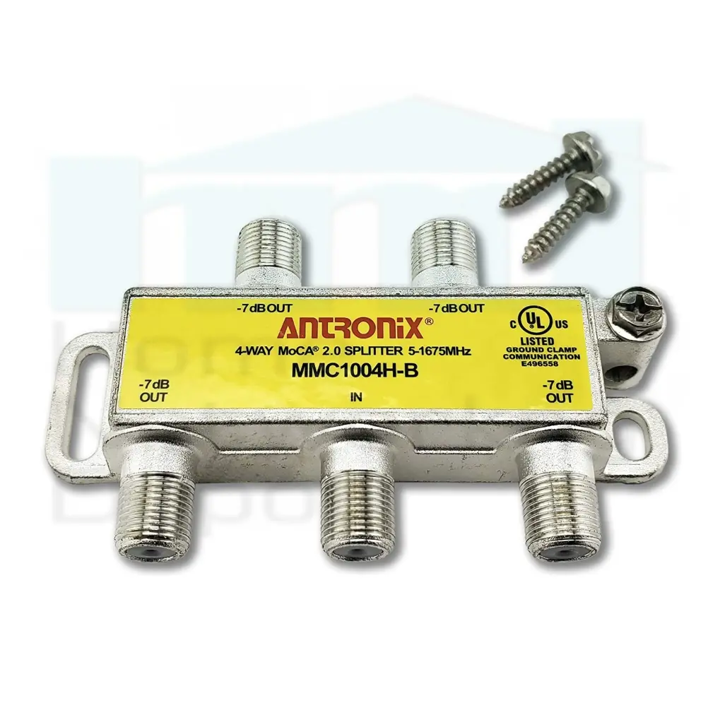 ANTRONIX MMC1004H-B 4 OUTPUT BALANCED PORTS WIDEBAND RF SPLITTER MOCA 2.0 COMPLIANT BANDPASS 5 – 1675 MHZ