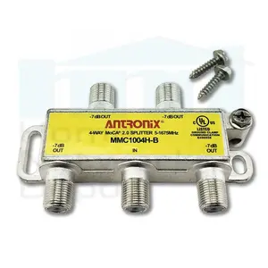ANTRONIX MMC1004H-B 4 OUTPUT BALANCED PORTS WIDEBAND RF SPLITTER MOCA 2.0 COMPLIANT BANDPASS 5 – 1675 MHZ
