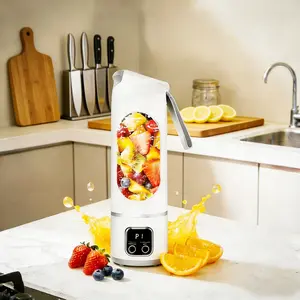 Portable Blender Personal Electric USB，500ML Portable juicer Shakes and Smoothies Blender，Small Blenders，Mixing，Compact、Convenient and Versatile (White/Purple)