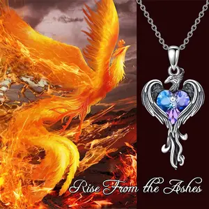 Exquisite Phoenix Elegant Alloy Pendant Necklace - Handcrafted Fashion Jewelry with Sparkling Crystals for Women, Timeless Vintage-inspired Bird Charm Accessory, Perfect Gift for Birthday/Anniversary/Special Occasions
