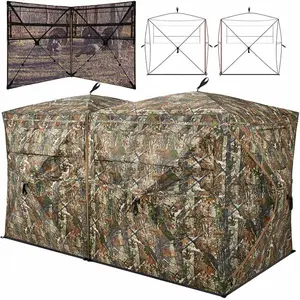 [Amazing Offer] TideWe Hunting Blind Tents 4-6 Person Turkey Hunting Blind See Through Camo Ground Blind Camping Blind Tents Family Hiking Tents