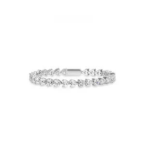 VAMERAY #3150 30 Carat Prong-Set Heart Cut Tennis Bracelet