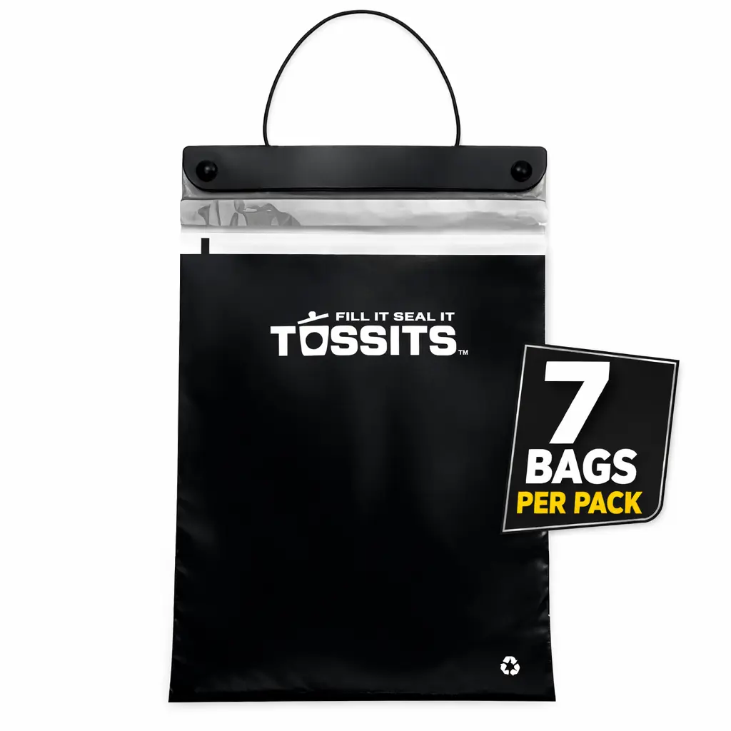 Tossits Car Trash Bags – Leakproof, Recyclable, 7 Bags per pack