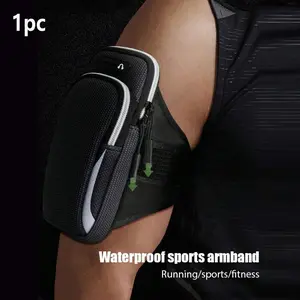 1PC Universal Waterproof Phone Arm Bag, Dual Zip Design, Adjustable Shoulder Strap, Suitable for Running, Trail Running, Hiking, Cycling, Fitness