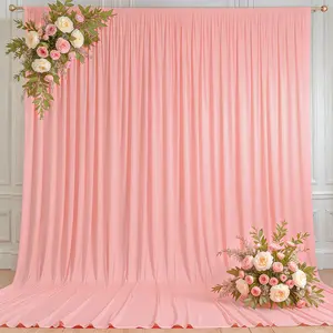 2 Pack 5x12FT Wrinkle-Free Polyester Backdrop Curtains - Smooth Draped Wall Drapes for Wedding, Party Photo Decor, Party Background Decoration (Note: Slight color difference due to light and screen) | Summer Sale, Mid Year Sale, Deals For You Day
