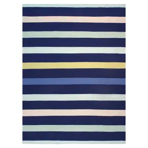 Navy/Multi Stripe Hampton Area Rug