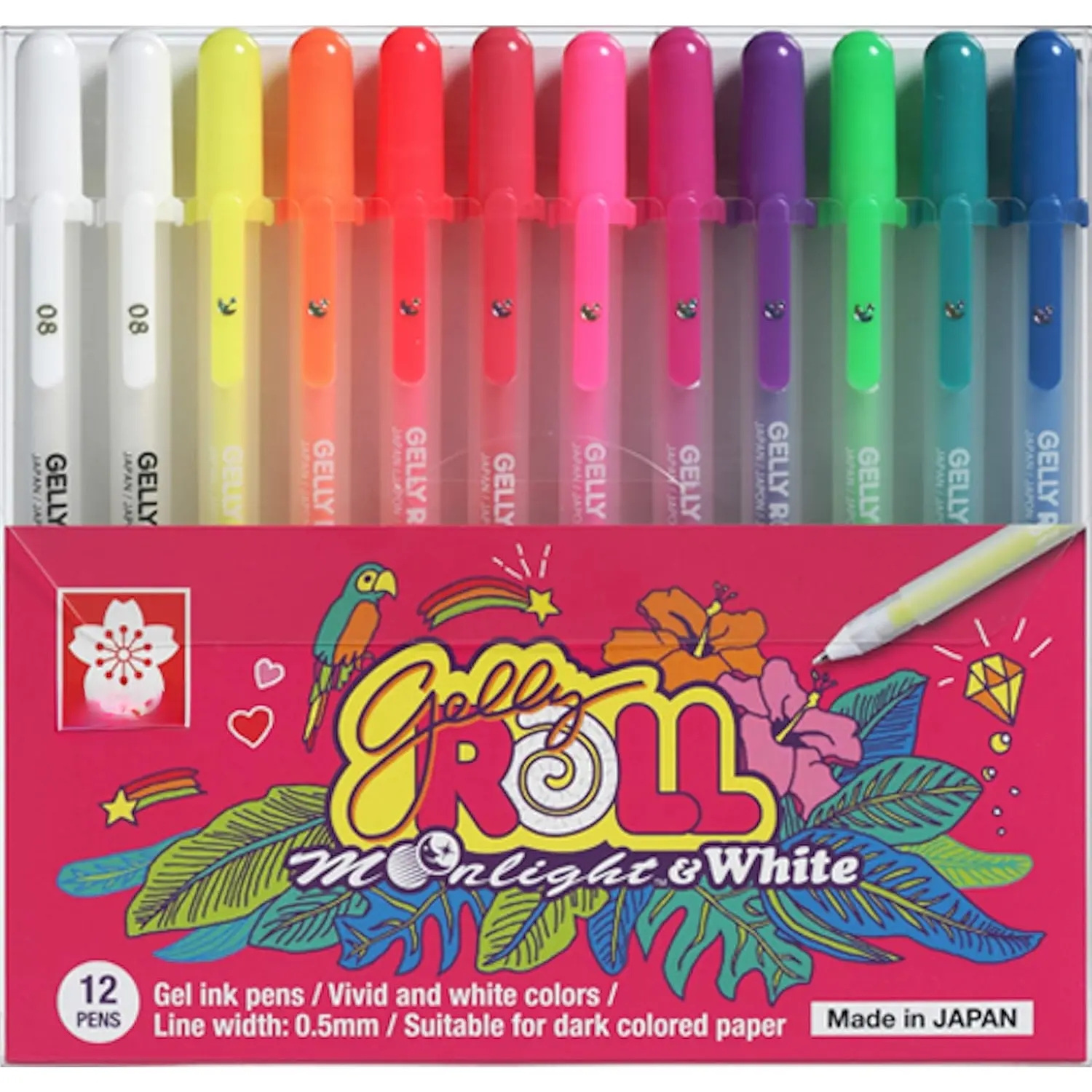 Gelly Roll MoonLight ( ) [Limited Edition] Gel Ink Pen Set - Bold Sparkling, Glittering & Assorted Colors 12Pens