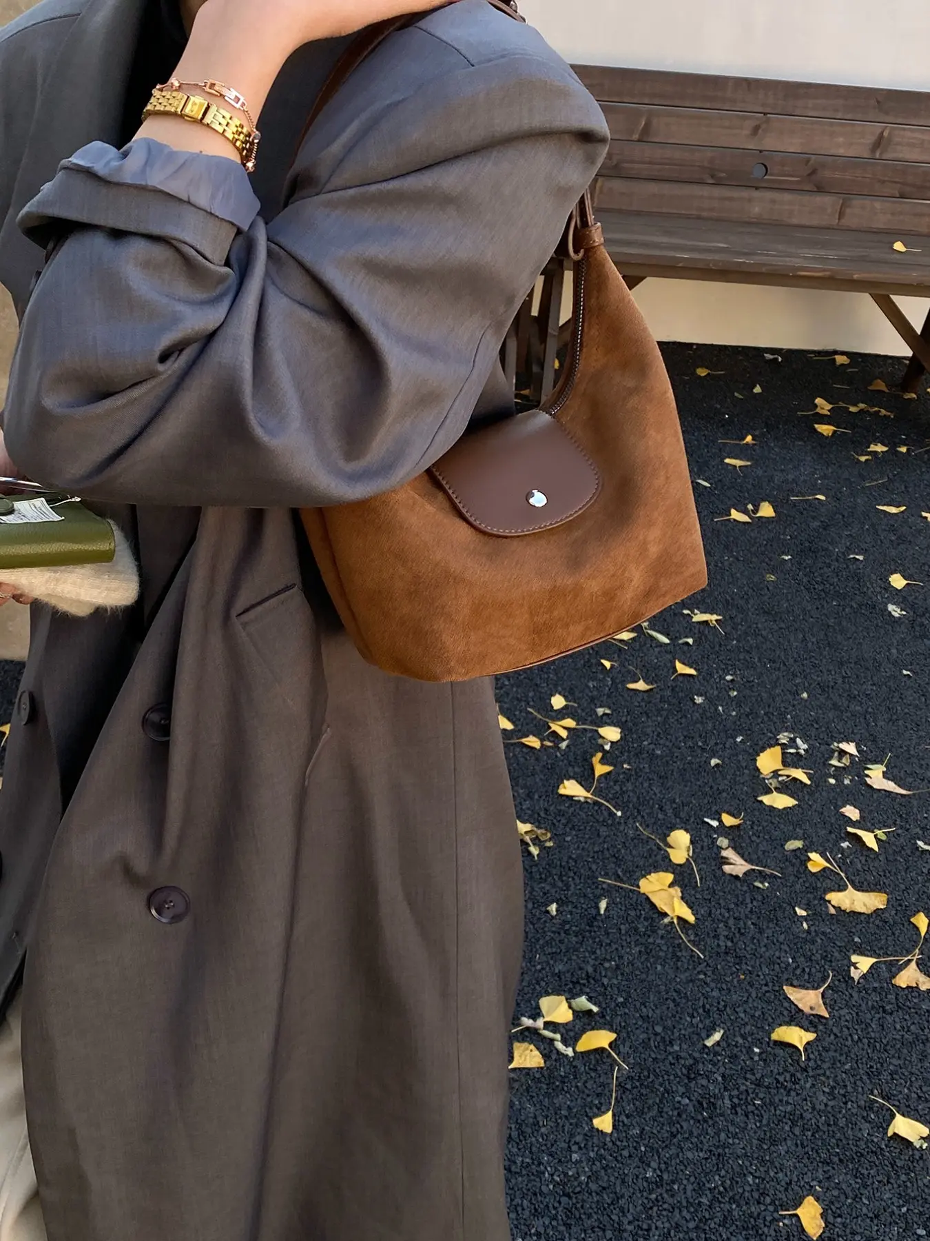 Women's Casual Vintage Simple Dumpling Bag, Commuter Versatile Fashionable Crossbody Bag, Plaid Pattern, Daily Use Shoulder Bag, Classic Dumpling Bag, Aesthetic Shoulder Bag