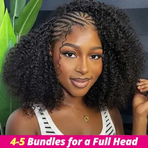 Afro Kinly Curly Pre-Separated Feather Crochet Human Hair Extensions For Miracle Knots Boho Braids 4 to 5 Bundles Recommended #HairTutorial #HairStyles #SummerStatements