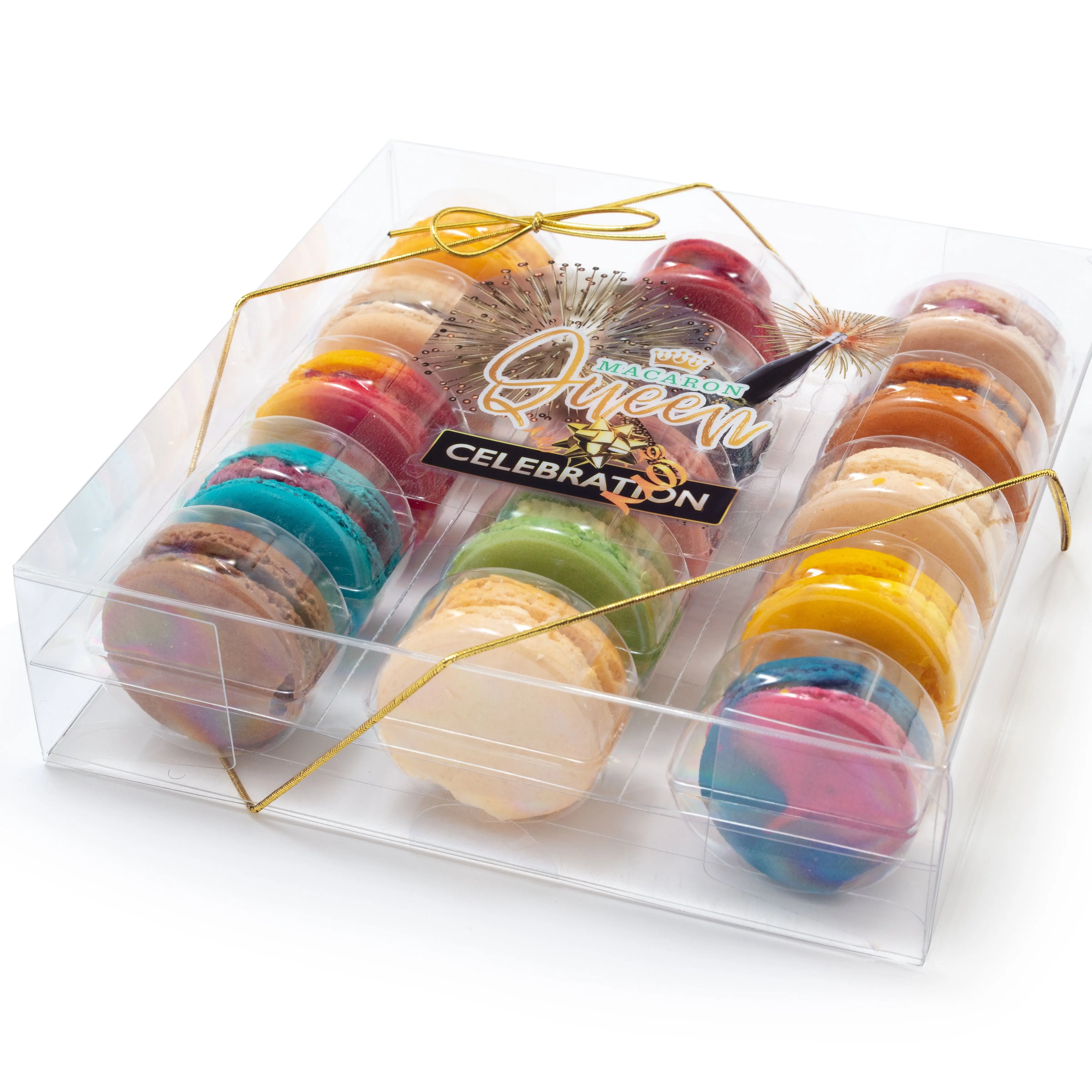 [DEAL DROPS!] Assorted Macarons Celebration Gift Box with Bow, Gluten-Free Snacks Gift Set