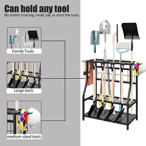 Garden Tool Organizer Holder Heavy Duty Steel Rack Up to 60 Long Handled Tools for Long-Handled, Broom, Shovel, Rake, Sturdy Heavy Rack for Outdoor, Yard Deals For You Days