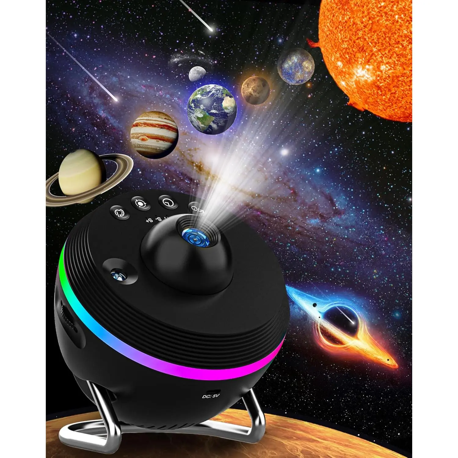Galaxy Projector - 13 in 1 Planetarium  Projector - Solar System Projector for  Bedroom Ceiling Decor - Realistic Starry Sky Night Light with Timer, Dynamic Meteor, RGB Lighting Effects