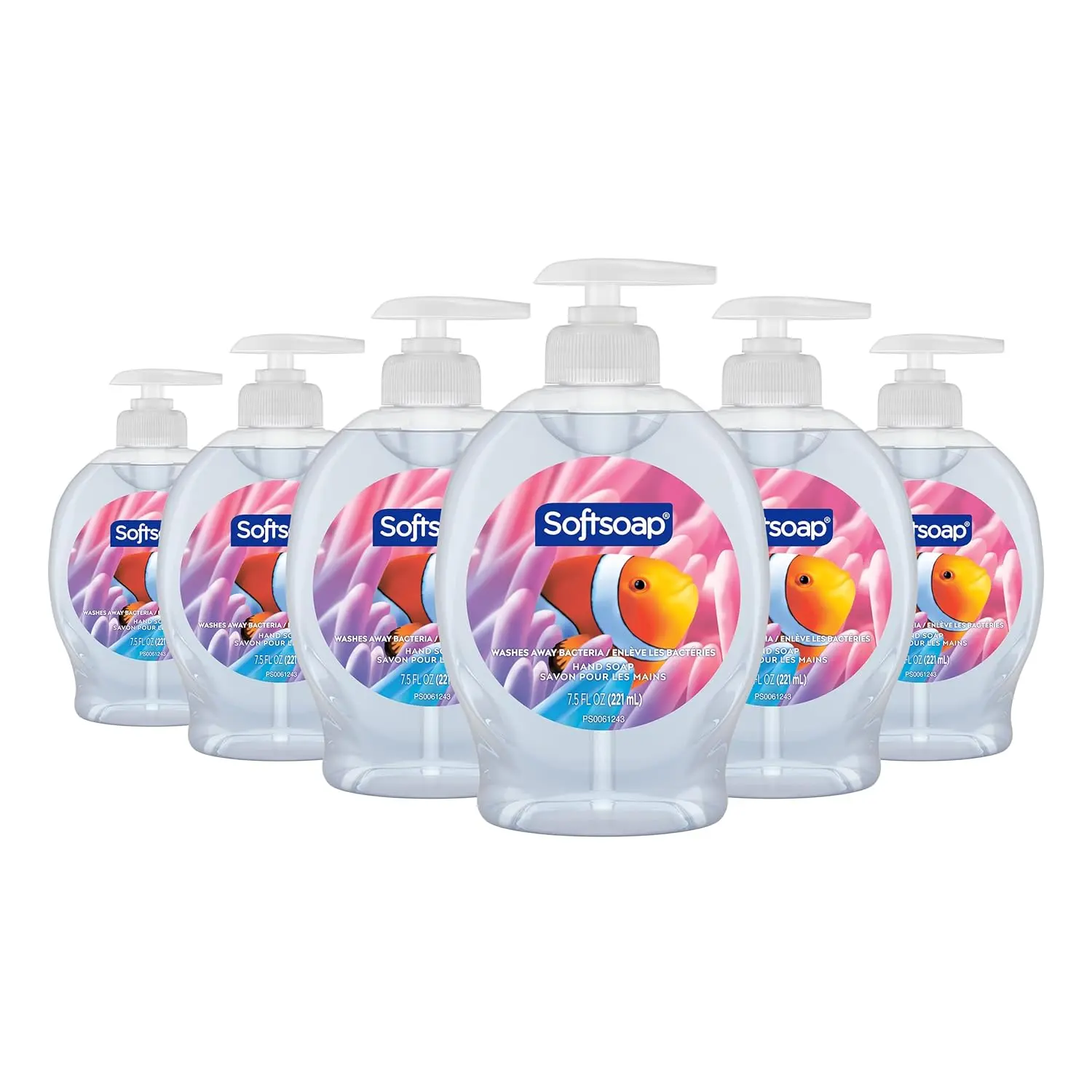 Softsoap Aquarium Series Liquid Hand Soap 6-Pack, 7.5 oz Each, Moisturizing Hand Wash with Fresh Clean Scent, Gentle Family Soap for Bathroom & Kitchen