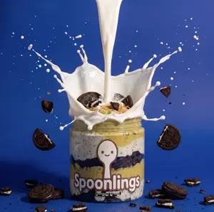 Spoonlings Viral Dubai Chocolate Pistachio & Tahini Dip - Cookies n' Cream, 16 oz Jar