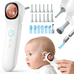 Smart Detector With IPS Screen 5- in-1 1080P HD Video Otoscope with Light Professional Ear Wax Removal Tool for Home Observation of Ear Nose Skin Oral Cavity Suitable for Kids Adults Pets