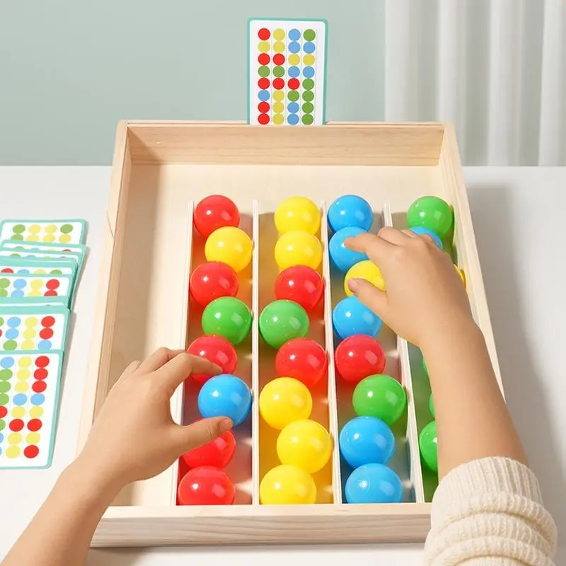 32 Colorful Balls and 20 Interactive Flashcards Party Game Set, Family Fun Game, Sensory Training for Kids and Family, 3 in 1 Play, Ages 3 and Up