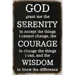 Serenity Prayer Metal Tin Sign 8x12 Inch Vintage Wall Decor