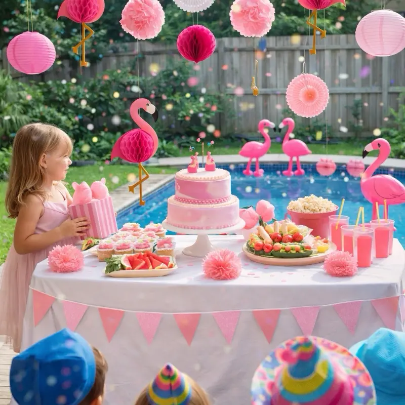 NEW Pink Flamingo Party Decoration Set Inflatable & Hanging Decor 1 Pack Perfect for Festive Events Birthday Summer Pool Parties Themed Celebrations
