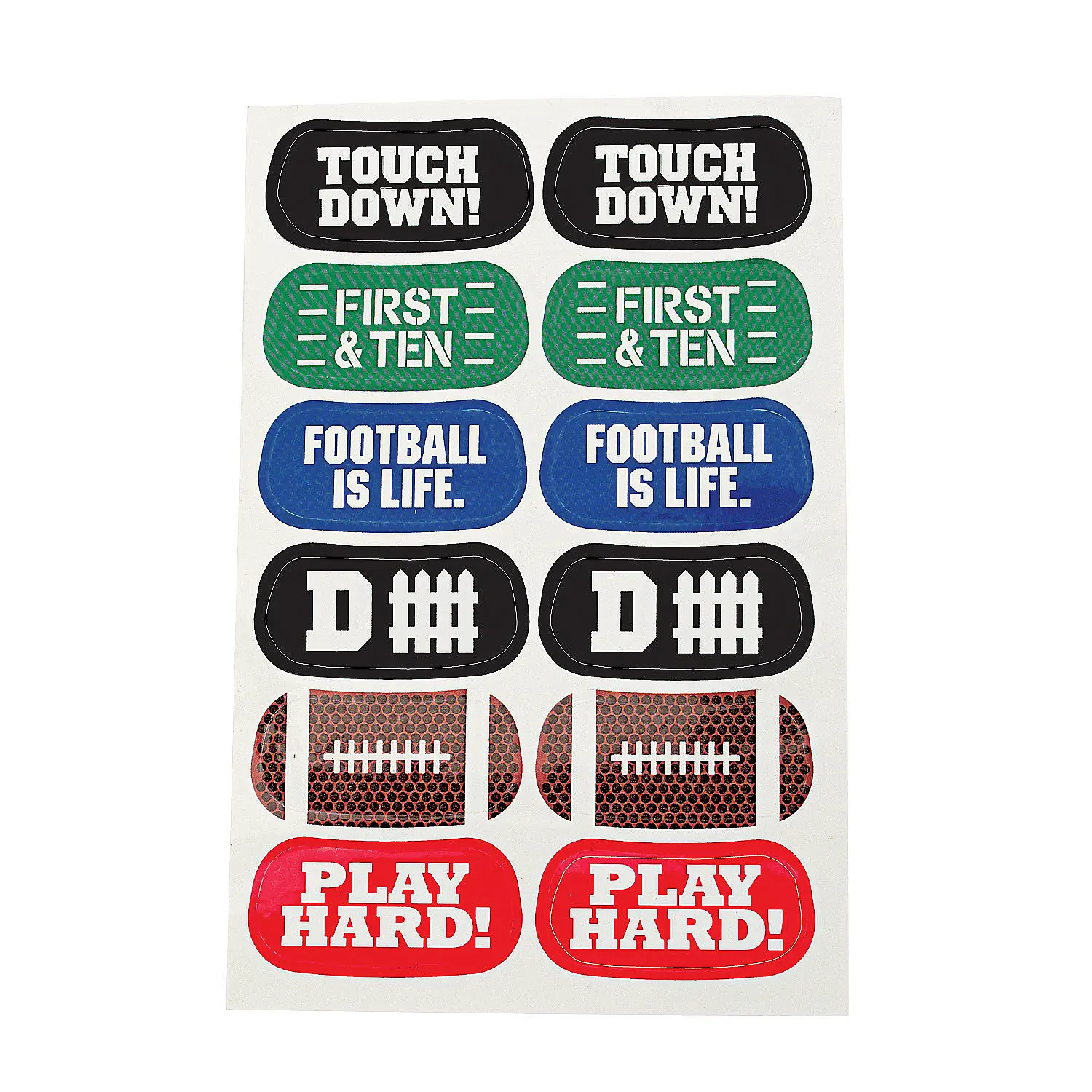 Temporary Tattoos - Oriental Trading Company 1.75" Football Face Assortment, 6-Sheet Great Value Set, Ideal for Game Day Fans (Beauty & Personal Care Makeup Temporary Tattoos), Temporarytattoos, Fake Tattoos