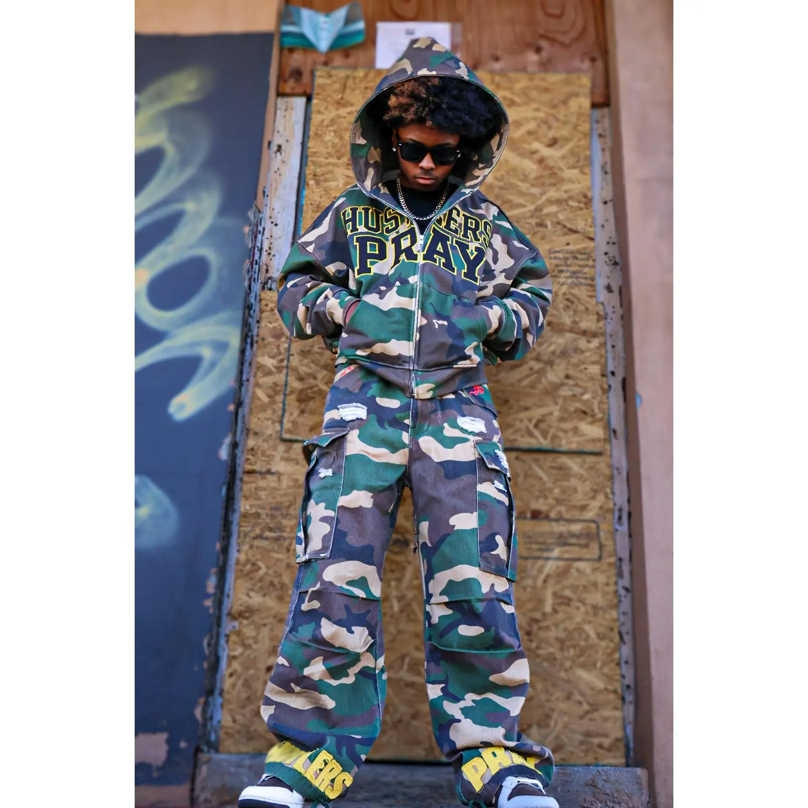 Hustlers Pray Camo Jeans