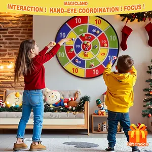 29 Inch Large Dartboard Set with 12 Sticky Darts for Kids, Foldable & Portable Indoor Outdoor Game, Family Fun Party Toy, Perfect Gift for Boys & Girls