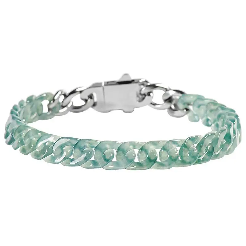 Natural Jade Bangle Cuba Bracelet Jade Personalized Light Luxury Trendy Jewelry