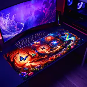 Butterfly Pattern Mouse Pad, 1 Count Fluorescent Non-slip Washable Mouse Pad, Thickened Gaming Mouse Pad for Home Office