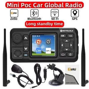Global Zello PoC Car Radio Wireless 4G Android Mobile Network Car Radio Global Coverage 5000 km Call Wi Fi Bluetooth GPS Comes with Handheld Microphone Suitable for Outdoor Fleet Self Driving Travel