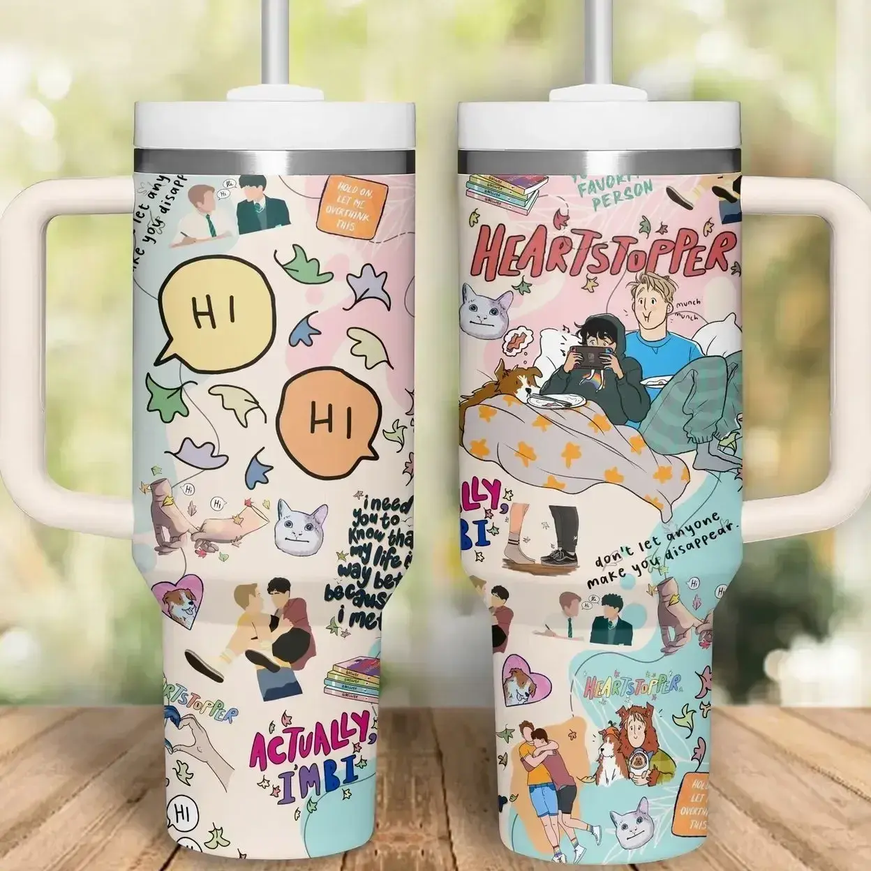 Heartstopper TV Series 40oz Tumbler With Handle, Movie Series Tumbler 40oz, Flask Travel Cup