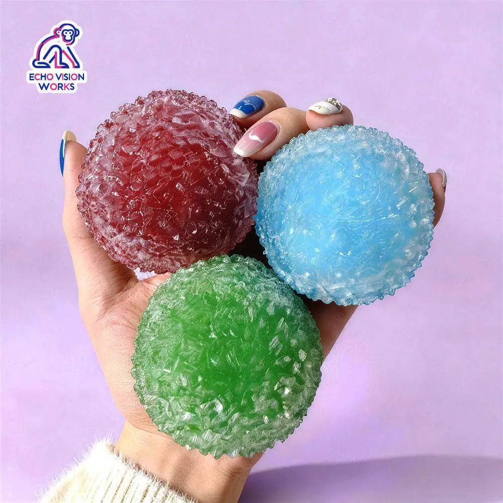 Handmade Slushy Textured Waxberry Mochi Ball Set - Non-Toxic Crystal Relaxing ASMR Squishies, Stress Reliever Handheld Sensory Grip Toys, Slime & Squishy Toys, All-Seasons Whimsical Gift
