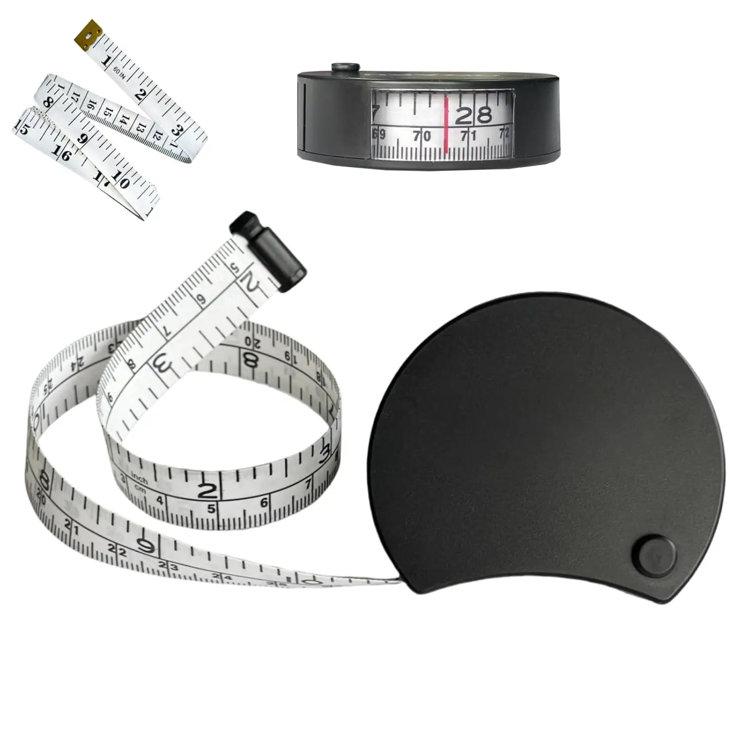 Tape Measure Retractable Soft Double-Scale Measuring Tape with Lock Button for  Sewing Tailor Craft &   Measurements 60inch/150cm Fabric Measuring Tape (Black)