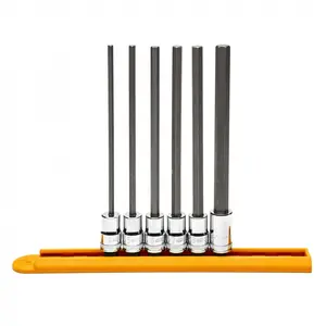 Gearwrench KD82554 0.37 in. Drive Long Length Hex Bit Metric Socket Set - 6 Piece