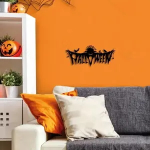 CIFBUY 1pc Halloween Metal Wall Hanging - Black Classic Decor for Indoor Living Room