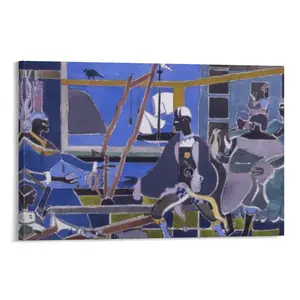 The Return of Odysseus by Romares Bearden Poster. Wall Art Painting Canvas.Suitable for Decoration Anywhere. Canvas Poster Bedroom Decor Sports Landscape Office Room Decor Gift Frames Ornaments Artistic Print Photo