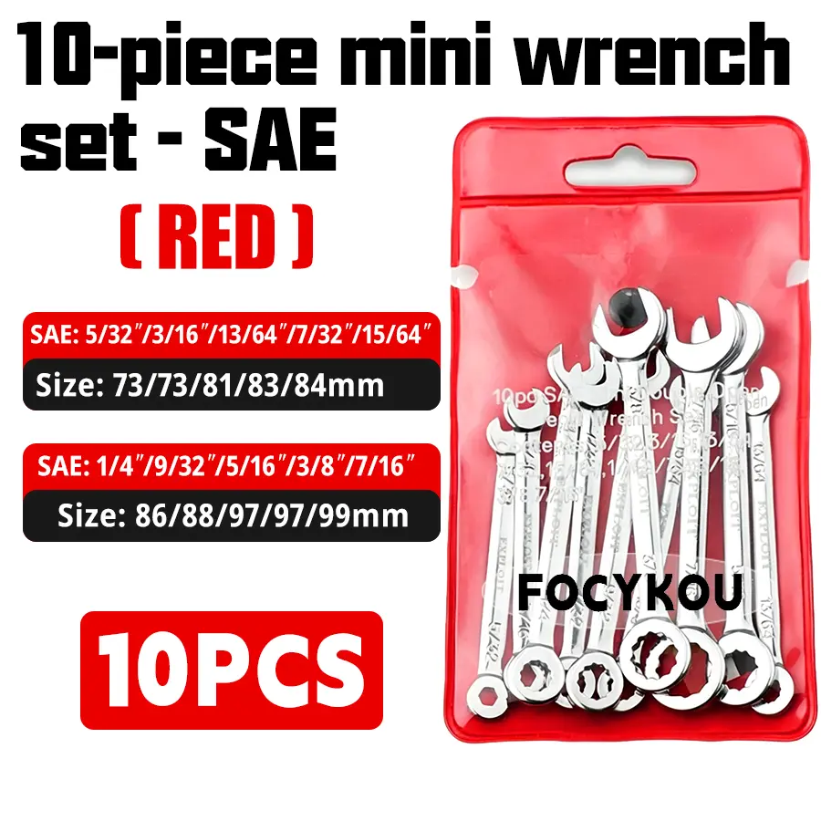 Mini Wrench Set Open End Wrench Combination Wrench Sets  Metric / SAE Type Wrenches (10pcs) | Open End Wrench, Combination Wrench