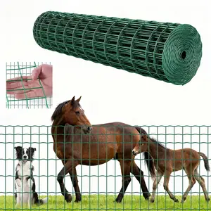 Farm Fence 47 x 984 In, 2 x 4 In Mesh, 2.1 Mm Galvanized Steel Wire Fencing For Cattle, Hog And Sheep, Heavy Duty Vinyl Coated Livestock Fence For Animal Enclosures, Cage Wire, Garden Fences, Green