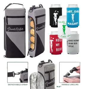 Grunk Dolfer 8-Beer Bag Cooler with Magnetic Koozie Set - Insulated Golf Bag Cooler for Cold Drinks - 16.5" Slim & Durable Build with Detachable Strap & 5 Signature Koozies