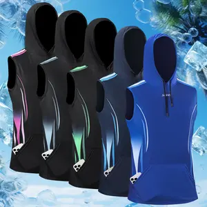 5pcs Men's Sleeveless Hooded Tank Top , Lightweight Breathable Fabric for Gym, Outdoor Training & Casual Summer Wear, Gym Shirts