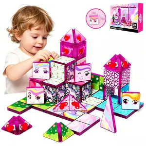 Magnetic Building Blocks Toy, My Little Pony Scene Builder, Stem Educational Toy for Kids, Enhances Imagination and Motor Skills, Birthday Gift for Boys and Girls