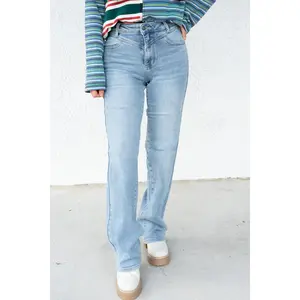 Judy Blue Wild Cherry High Rise Retro Wide Leg Jeans