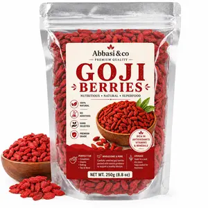 Premium Dried Goji Berries 250g – Natural Dried Superfood Vegan Wolfberries| Rich in Antioxidants, Vitamins & Minerals | Healthy Snack, Smoothie & Tea Ingredient