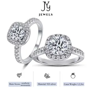 【JYJZZ149】Synthetic moissanite S925 silver women's 1-3 CT four claw deluxe square wrap ring, daily，anniversary gift for men and women，Christmas Gift.