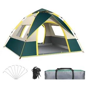 [Go Camping] Instant Cabin Tent 2/3 、3/4Person Portable Waterproof with Removable Canopy, Windproof, and High-Quality Materials Camping Equipment Spacious Interior