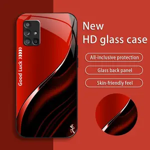 Suitable for [Galaxy A71 5g] Simple silk gradient glass phone case, affordable, fully shockproof, drop-proof and wear-resistant-888