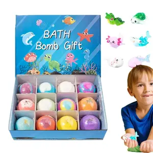 12 Pcs Kids Toy Hatching Egg with Surprise Ocean Toys Inside, Natural Bubble Bath Fizzers Set (12 Scents), Fun Birthday Gifts for Boys & Girls