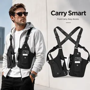 Double Shoulder Armpit Bag, Man and Woman Anti-Theft Hidden Underarm Strap Wallet Pocket Holster Phone Leisure Double Shoulder Pouch outdoorfun hidden carry storage adjustable shoulder bag outdoor gear versatile other hunt