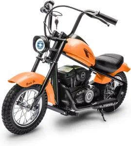 Kids' 24V 300W Electric Dirt Bike Ride-On Toy with Ride on Wheels, 15 MPH Top Speed, 12-In Air-Filled Tires, LED Lights, Durable Materials, Orange, for Outdoor Play & Exploration