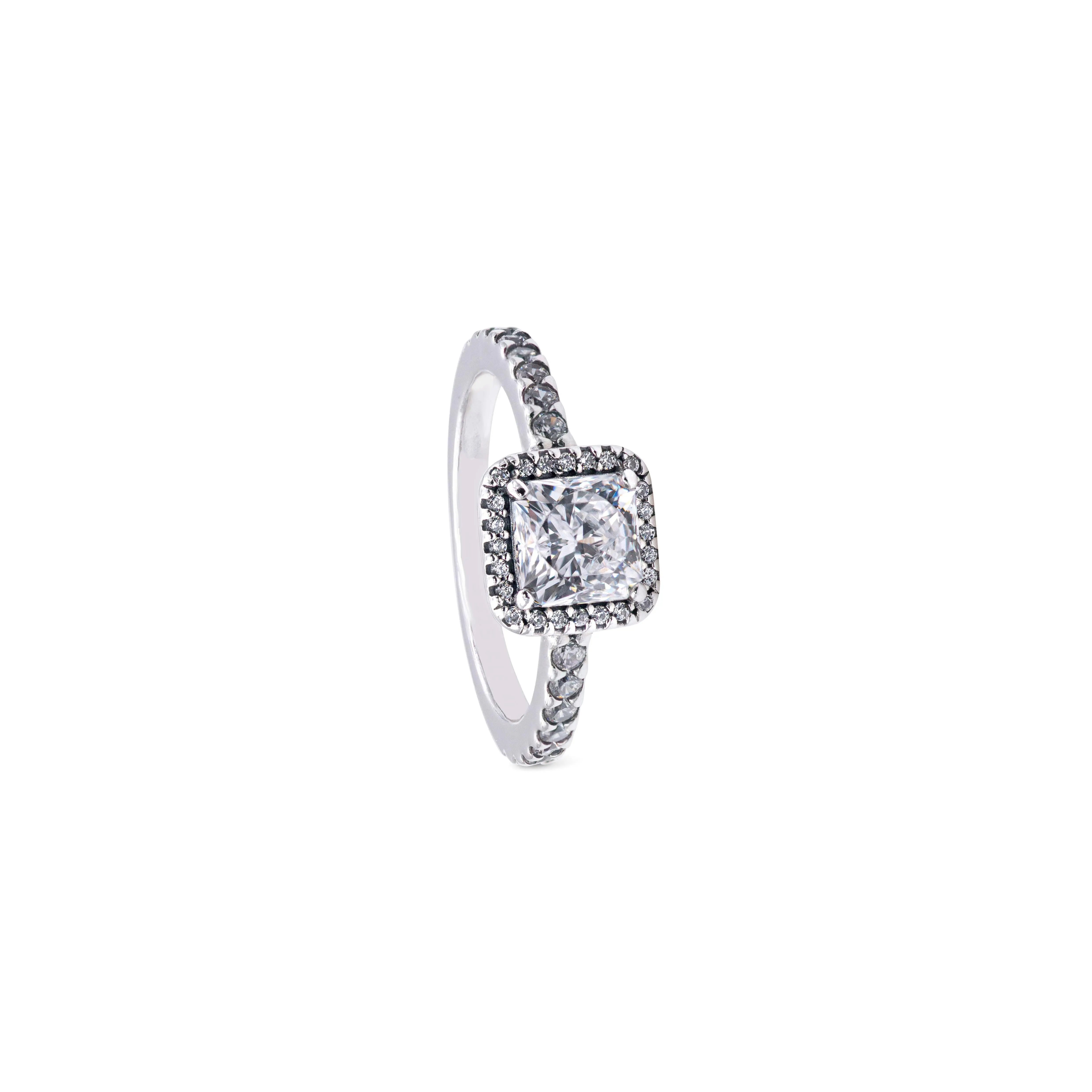 PandoraSquare Sparkle Halo Ring 198863C01-48