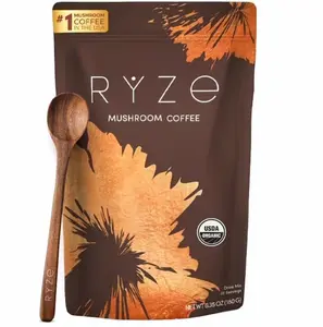 RYZe Mushroom Coffee 30 Servings with 6Adaptogenic Mushrooms MCT Oil & 2000mgSuperfoods USDA Organic USA Grown InstantCoffee Healthcare Vitamin