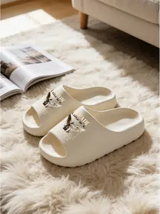 Escape Vintage Angel Print Cloud Sandals, American Street Style, Non-Slip Waterproof Eva Sole, Unisex, All Seasons, Casual Comfort